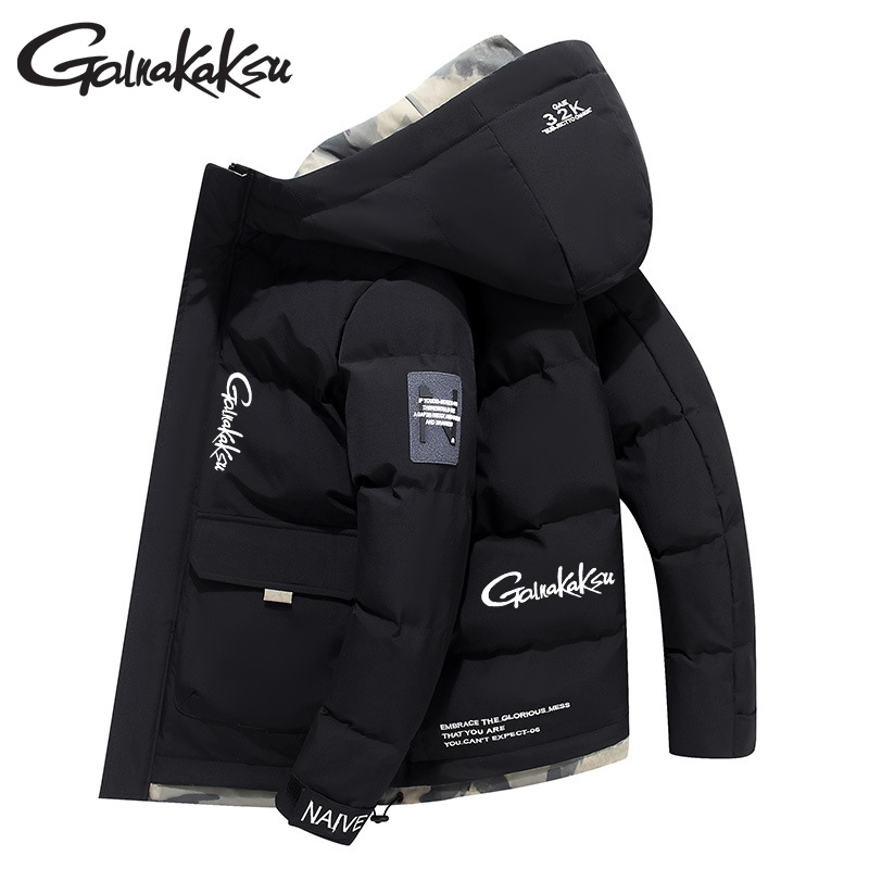 Fishing Rain Suit - แจ็คเก็ตตกปลามีฮู้ดหนาสำหรับกีฬากลางแจ้งฤดูใบไม้ร่วงฤดูหนาวเสื้อโค้ทพิมพ์ลายเสื้อโค้ทผ้าคอตตอนสำหรับใส่เดินเขา