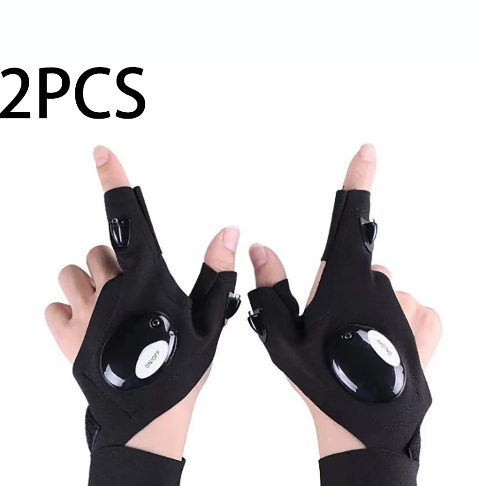 Fishing Gloves - ถุงมือ LED สำหรับผู้ชาย – ถุงมือตกปลาแบบมีไฟพร้อมไฟฉาย เหมาะสำหรับงานซ่อมฉุกเฉิน