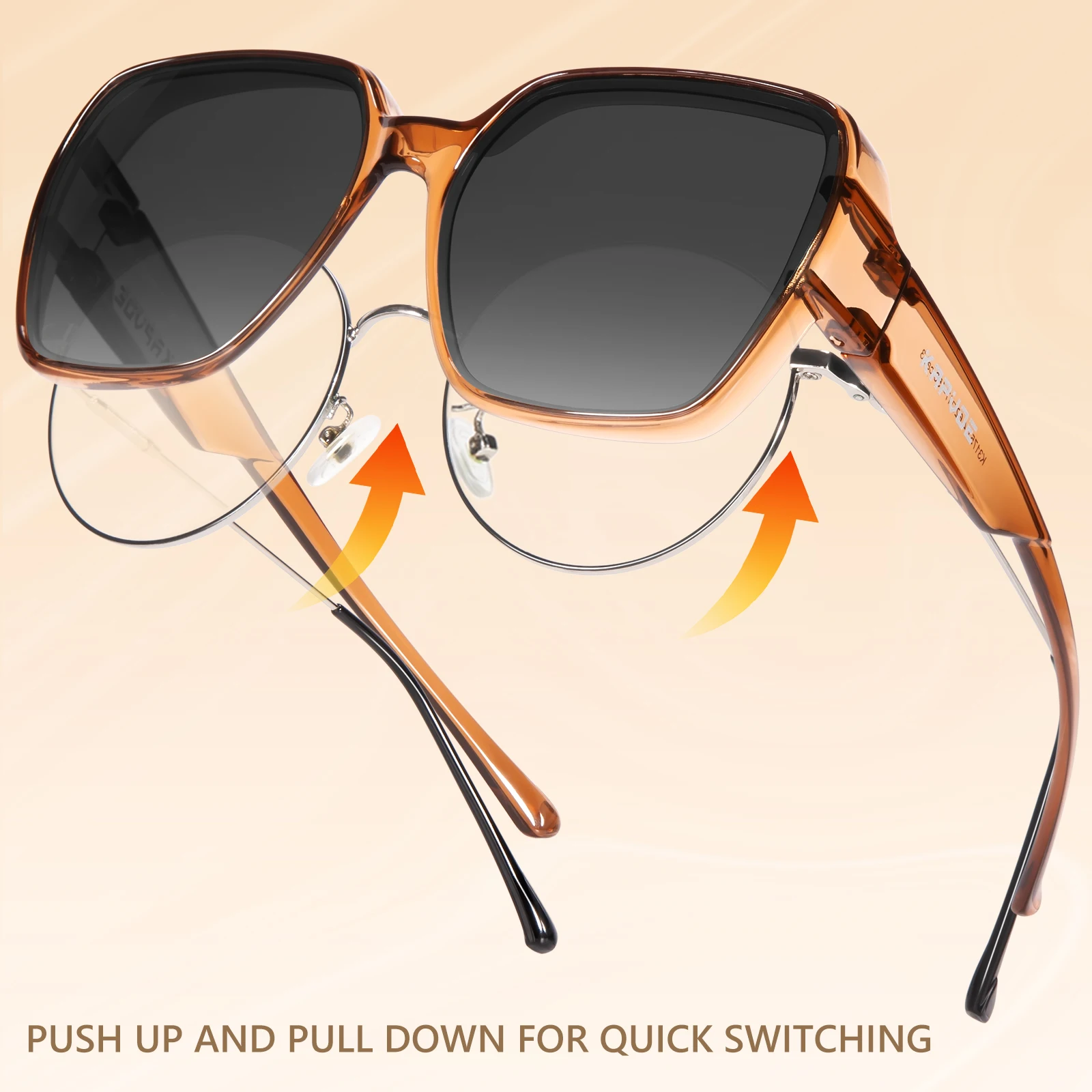 Fishing Sunglasses Polarized - แว่นกันแดด Kapvoe สำหรับขับรถ ตกปลา ปั่นจักรยาน แว่นตาสวมทับแว่นกันแดด