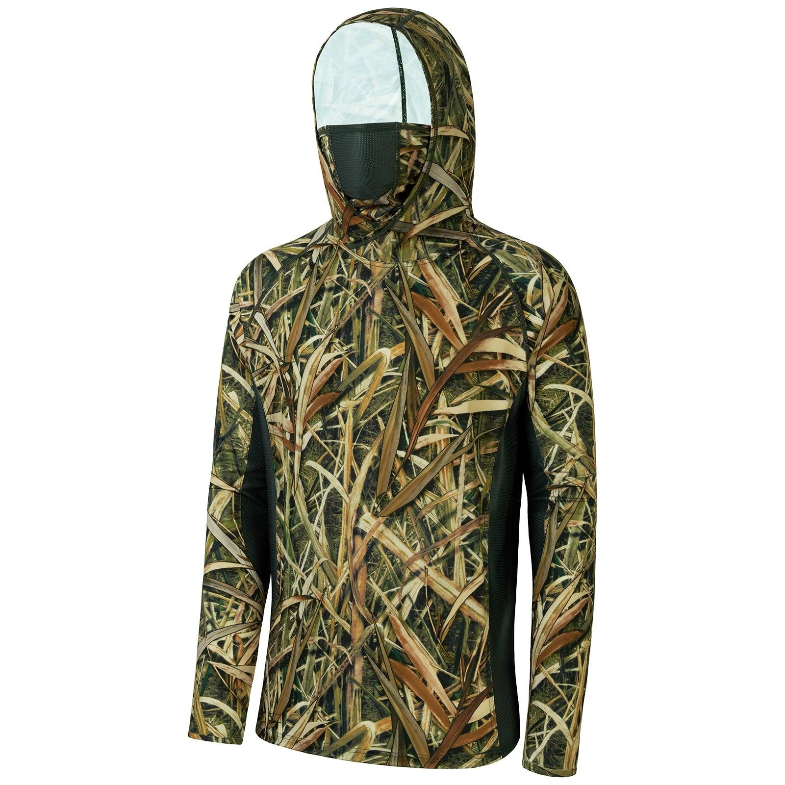 เสื้อฮู้ดลายใบไม้ 3D สำหรับผู้ - Fishing Mask Sun Protection บทวิจารณ์และราคา