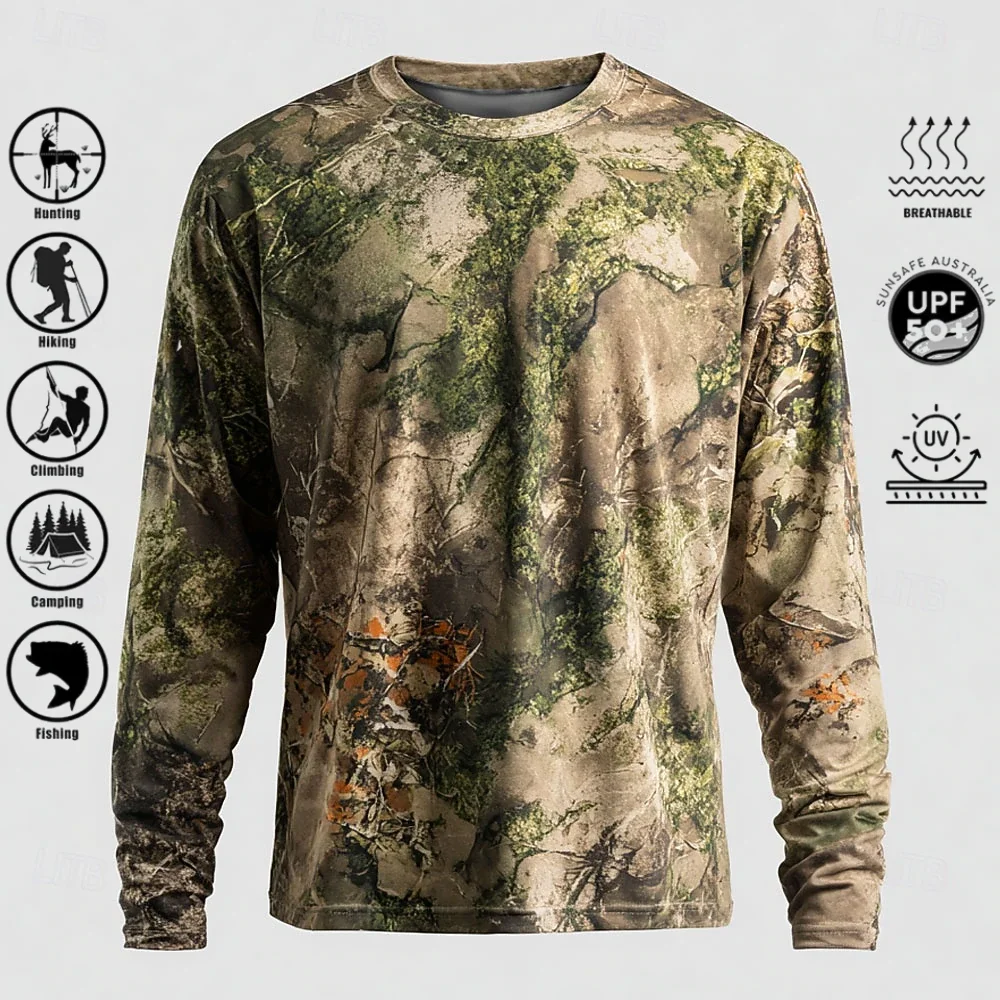 เสื้อยืดแขนยาวผู้ชาย โพลีเอสเต - Fishing Shirt Uv Protection บทวิจารณ์และราคา