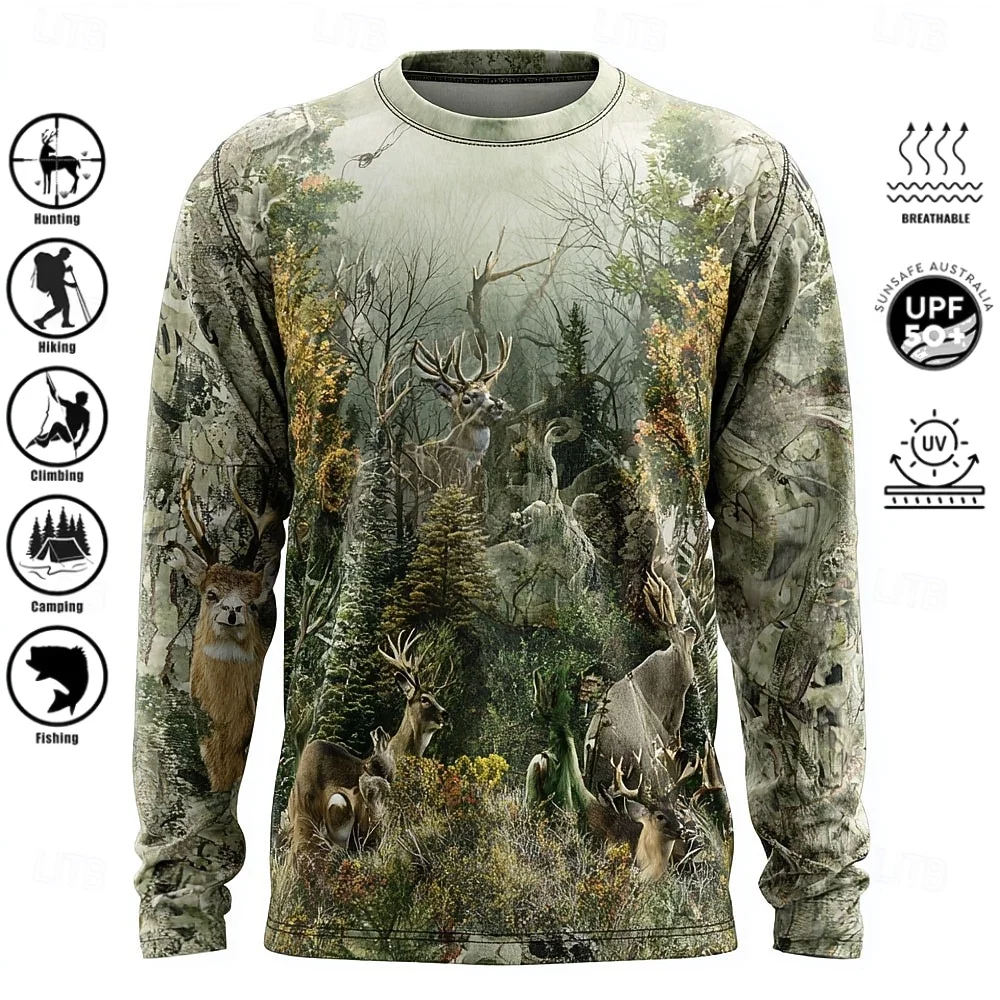 เสื้อยืดแขนยาวผู้ชาย โพลีเอสเต - Fishing Shirt Uv Protection บทวิจารณ์และราคา