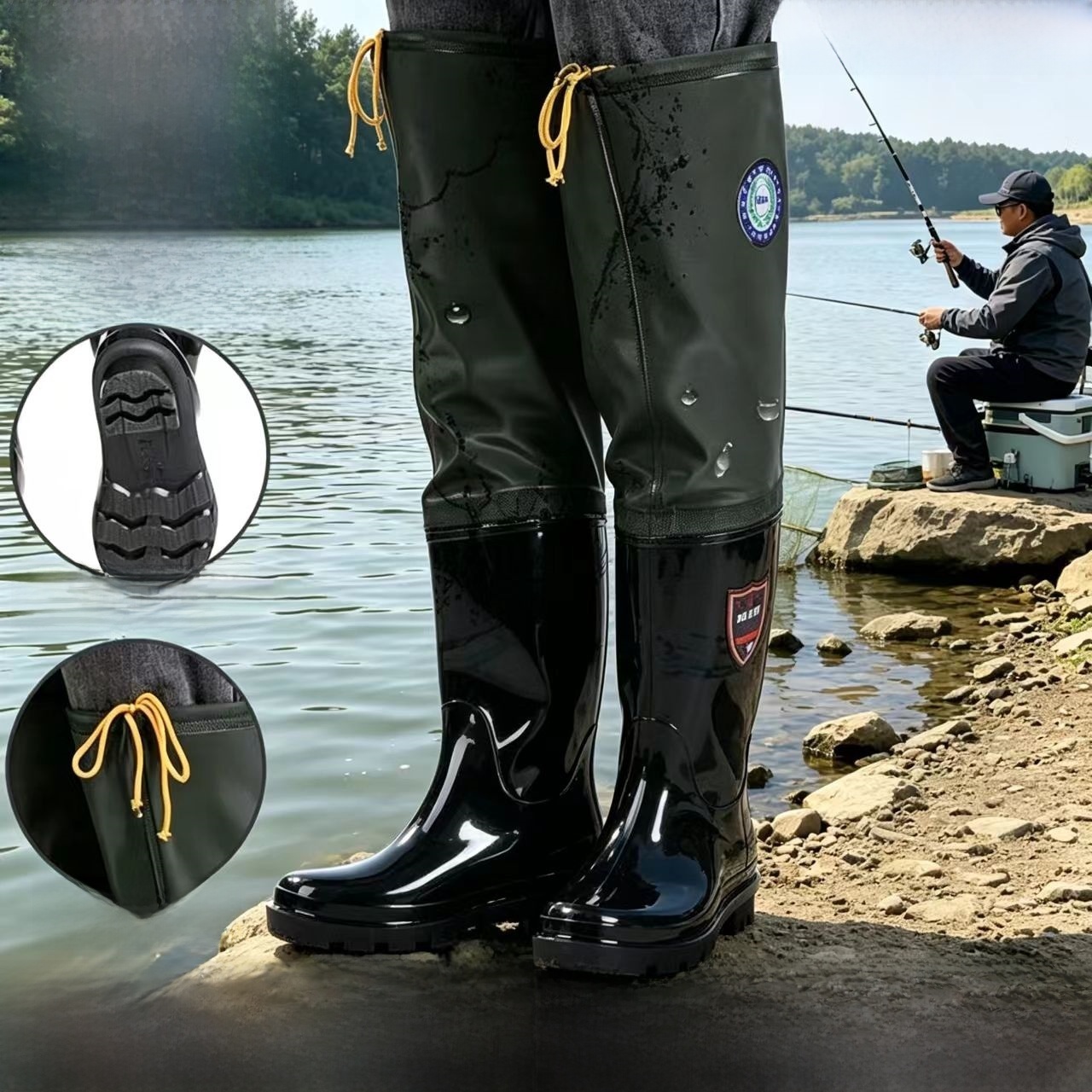 รองเท้าบูทกันฝนแบบหนา ความยาวเ - Fishing Pants Waterproof บทวิจารณ์และราคา